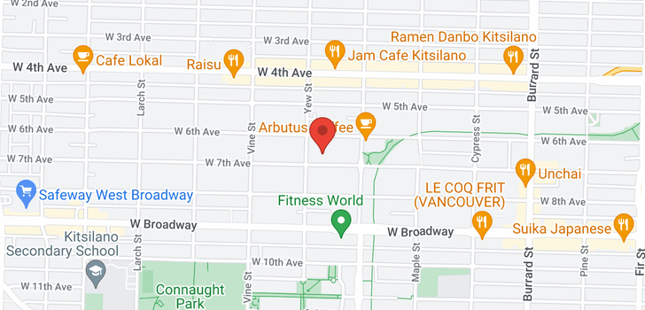 map of 305 2173 W 6TH AVENUE